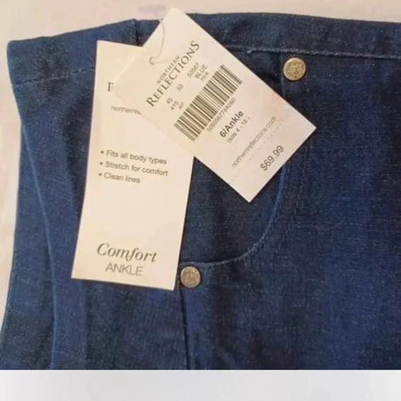 Northern Reflections Ankle Comfort Blue Elastic Waist Pants Size 6 - Picture 10 of 12